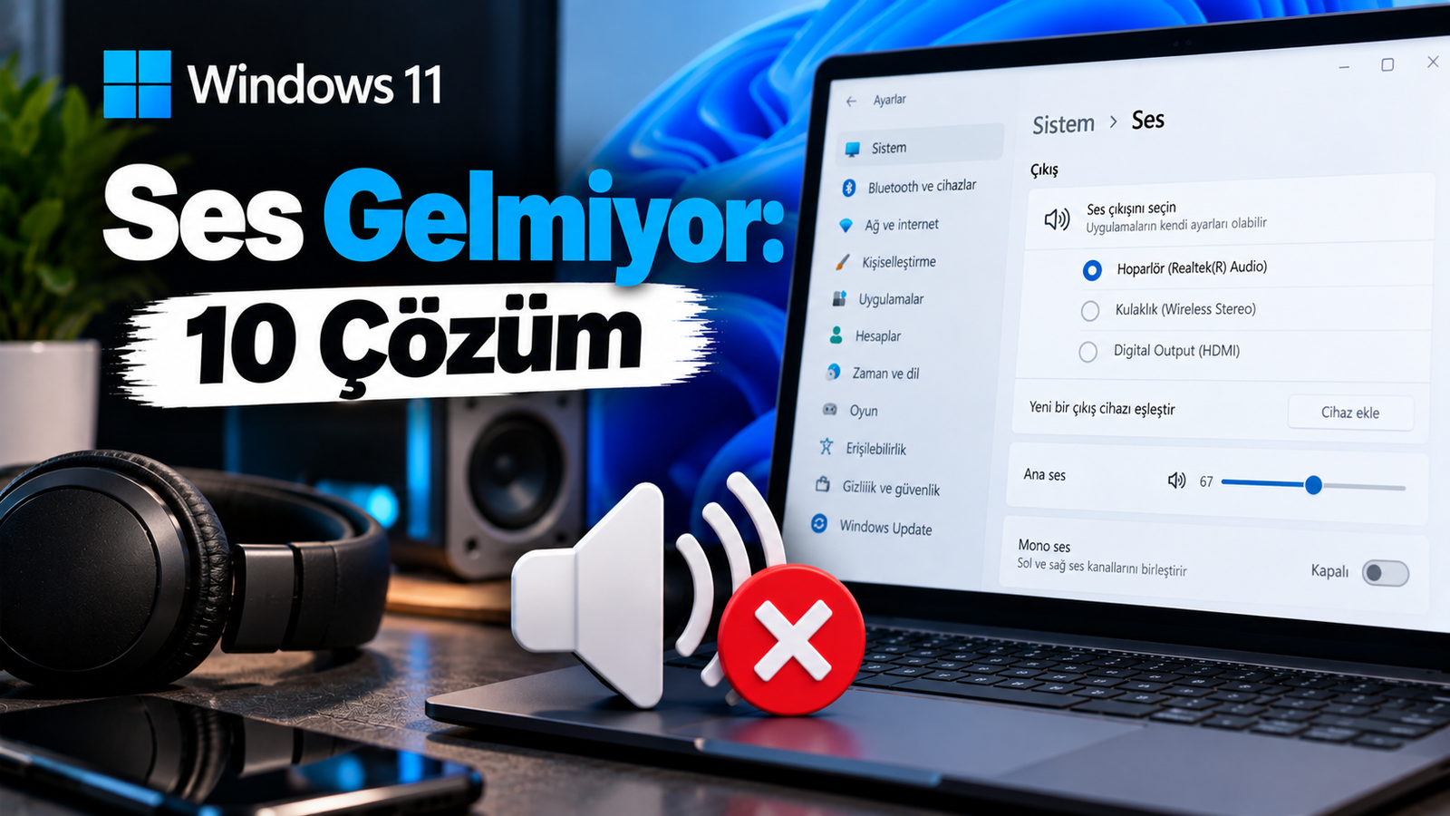 Windows 11 de Ses Gelmiyor: 10 Çözüm | Tekno Çözer